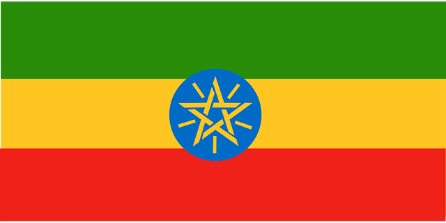 Die Nationalflagge Äthiopiens