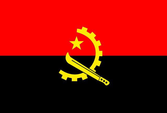 Die Nationalflagge Angolas