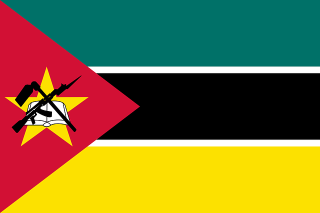 Die Nationalflagge Mosambiks