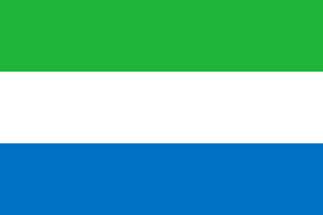 Die Nationalflagge Sierra Leones